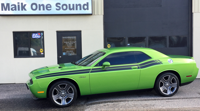 Dodge Challenger with professional window tint in North Bay